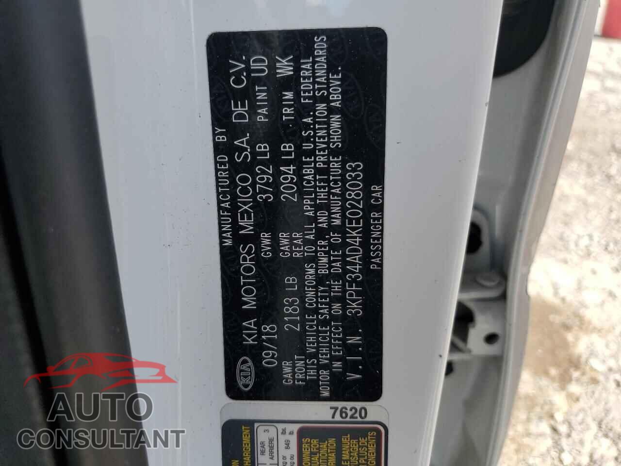 KIA FORTE 2019 - 3KPF34AD4KE028033