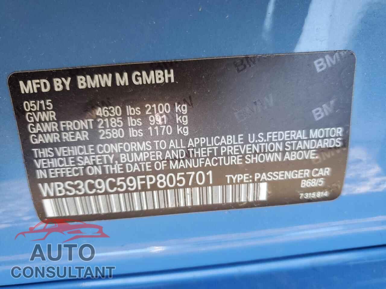 BMW M3 2015 - WBS3C9C59FP805701