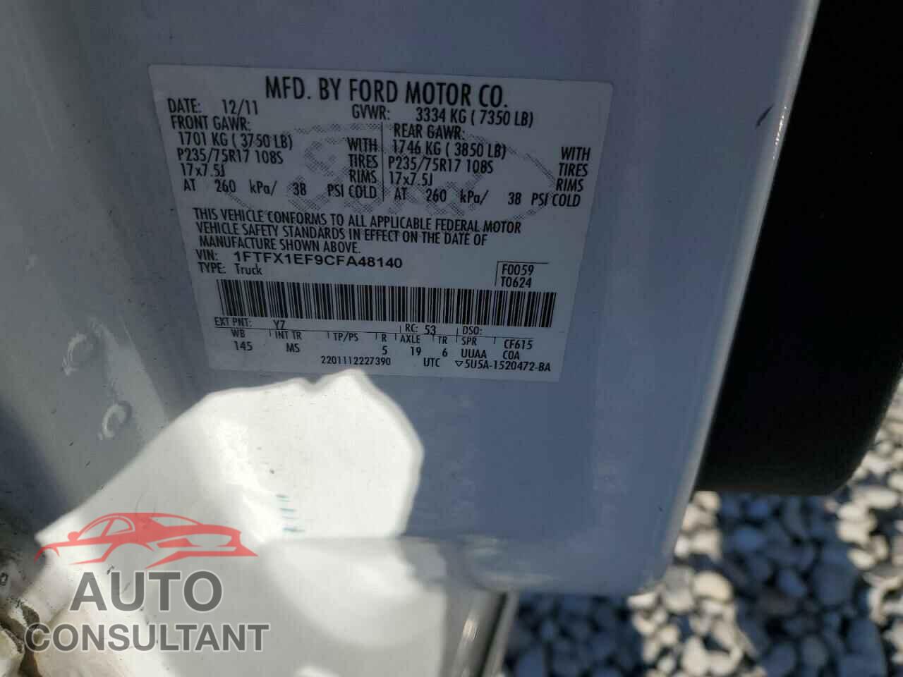FORD F-150 2012 - 1FTFX1EF9CFA48140