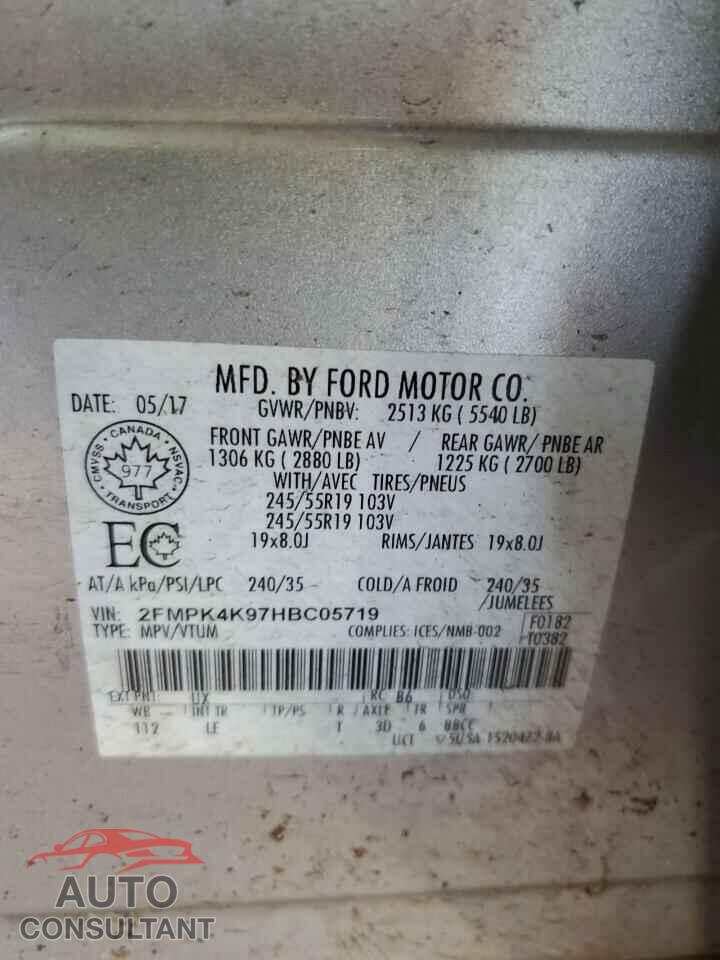 FORD EDGE 2017 - 2FMPK4K97HBC05719