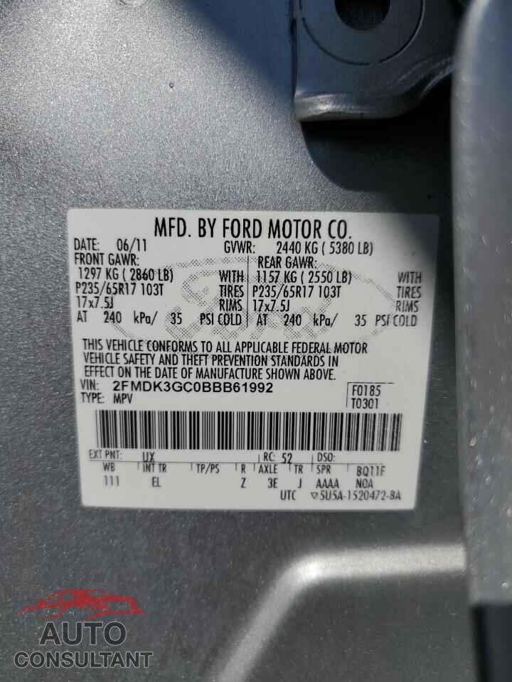FORD EDGE 2011 - 2FMDK3GC0BBB61992