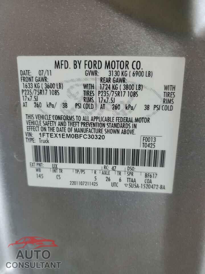 FORD F-150 2011 - 1FTEX1EM0BFC30320