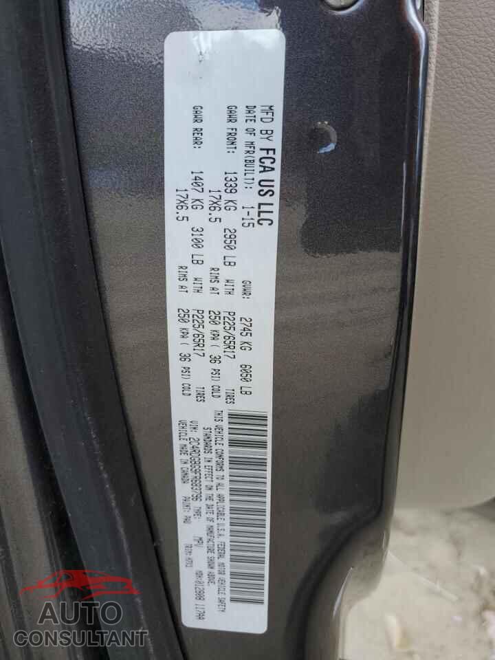 DODGE CARAVAN 2015 - 2C4RDGBG9FR683796