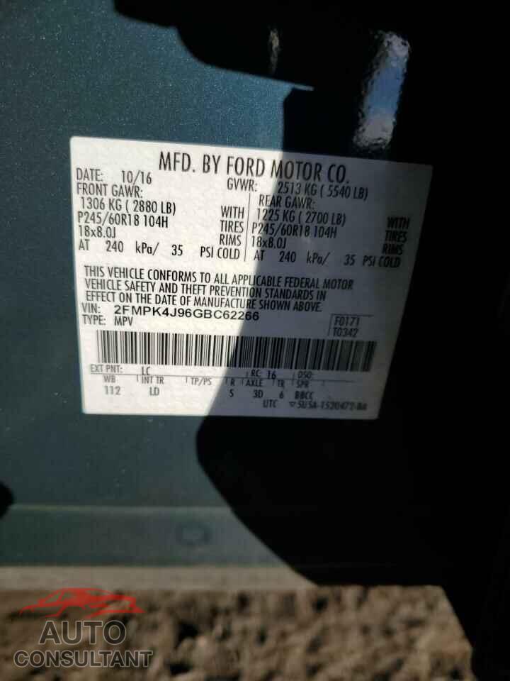 FORD EDGE 2016 - 2FMPK4J96GBC62266