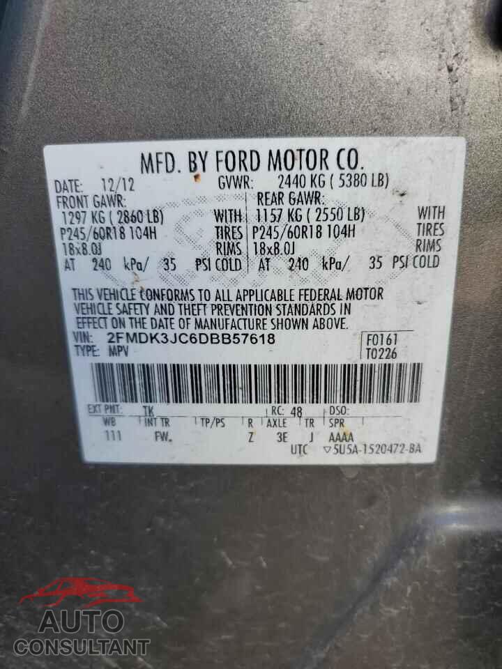 FORD EDGE 2013 - 2FMDK3JC6DBB57618