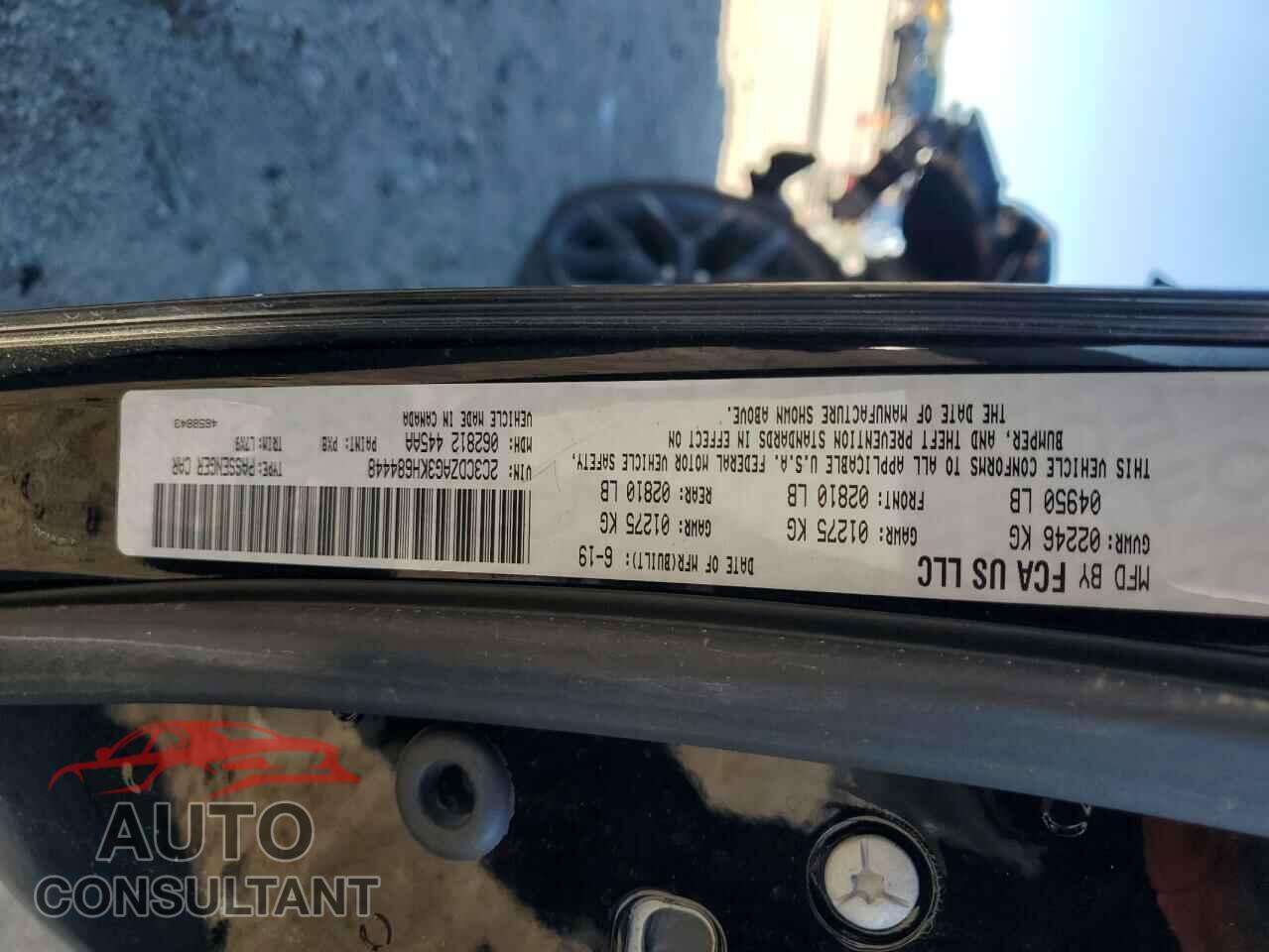 DODGE CHALLENGER 2019 - 2C3CDZAG3KH684448