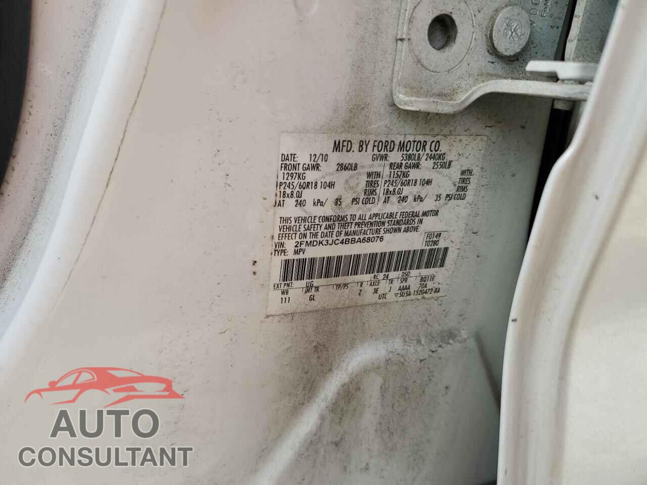 FORD EDGE 2011 - 2FMDK3JC4BBA68076