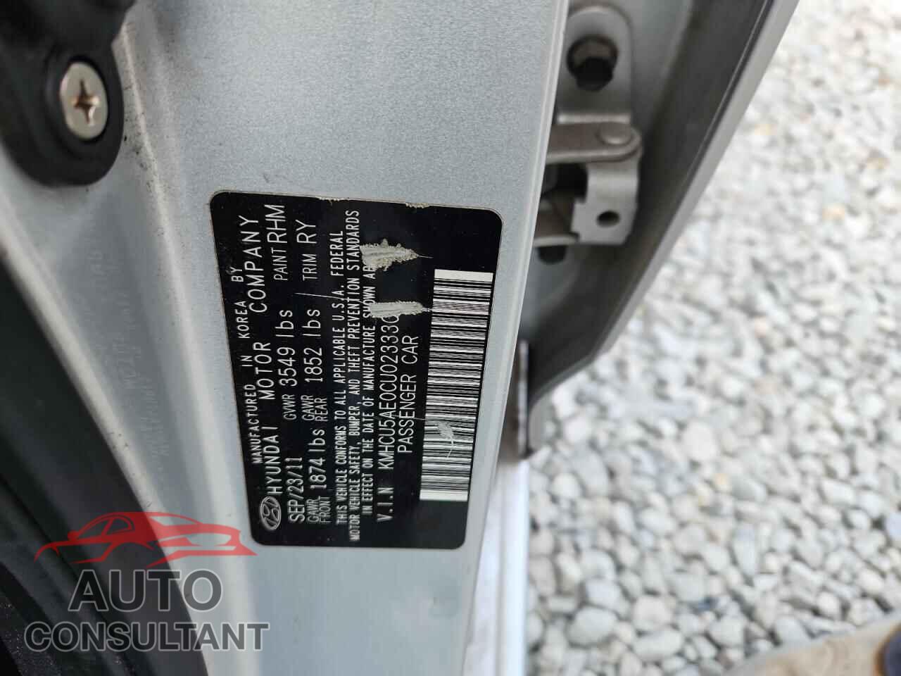 HYUNDAI ACCENT 2012 - KMHCU5AE0CU023330