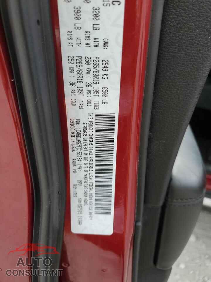 DODGE DURANGO 2015 - 1C4RDJAG7FC156184