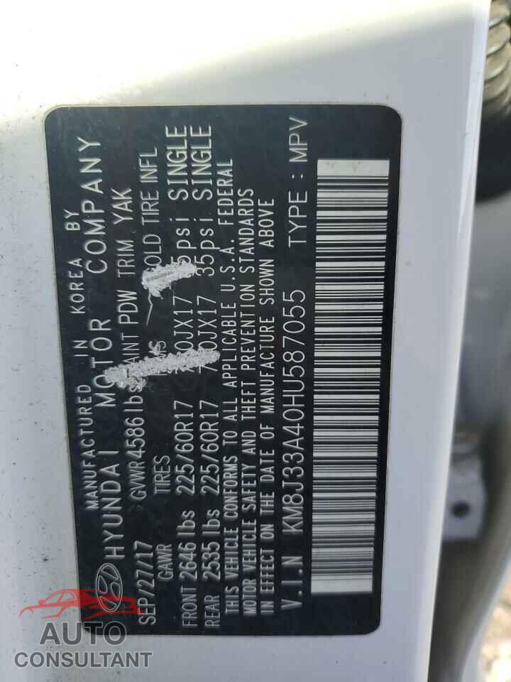 HYUNDAI TUCSON 2017 - KM8J33A40HU587055