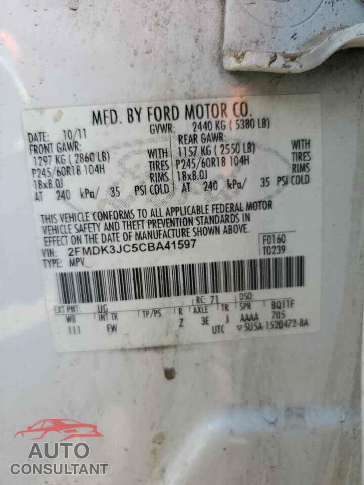 FORD EDGE 2012 - 2FMDK3JC5CBA41597