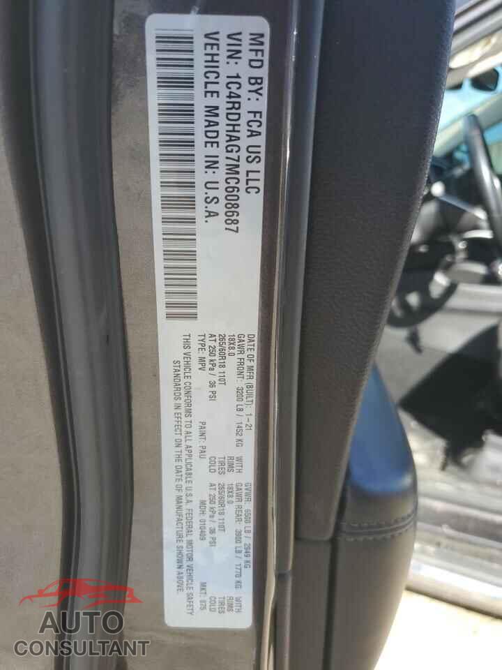 DODGE DURANGO 2021 - 1C4RDHAG7MC608687