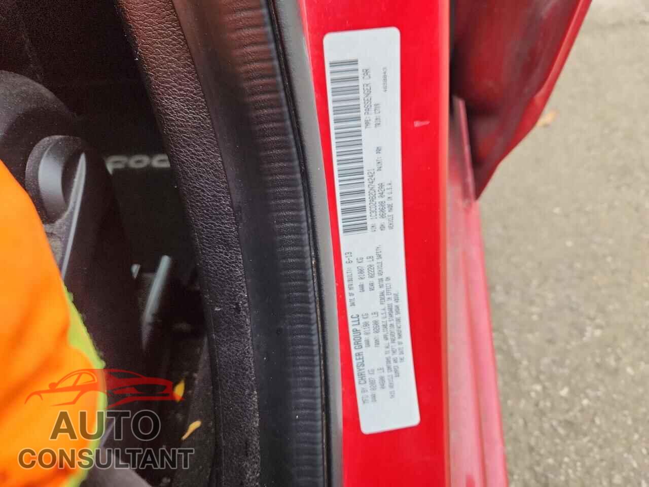 DODGE AVENGER 2013 - 1C3CDZAB2DN742421