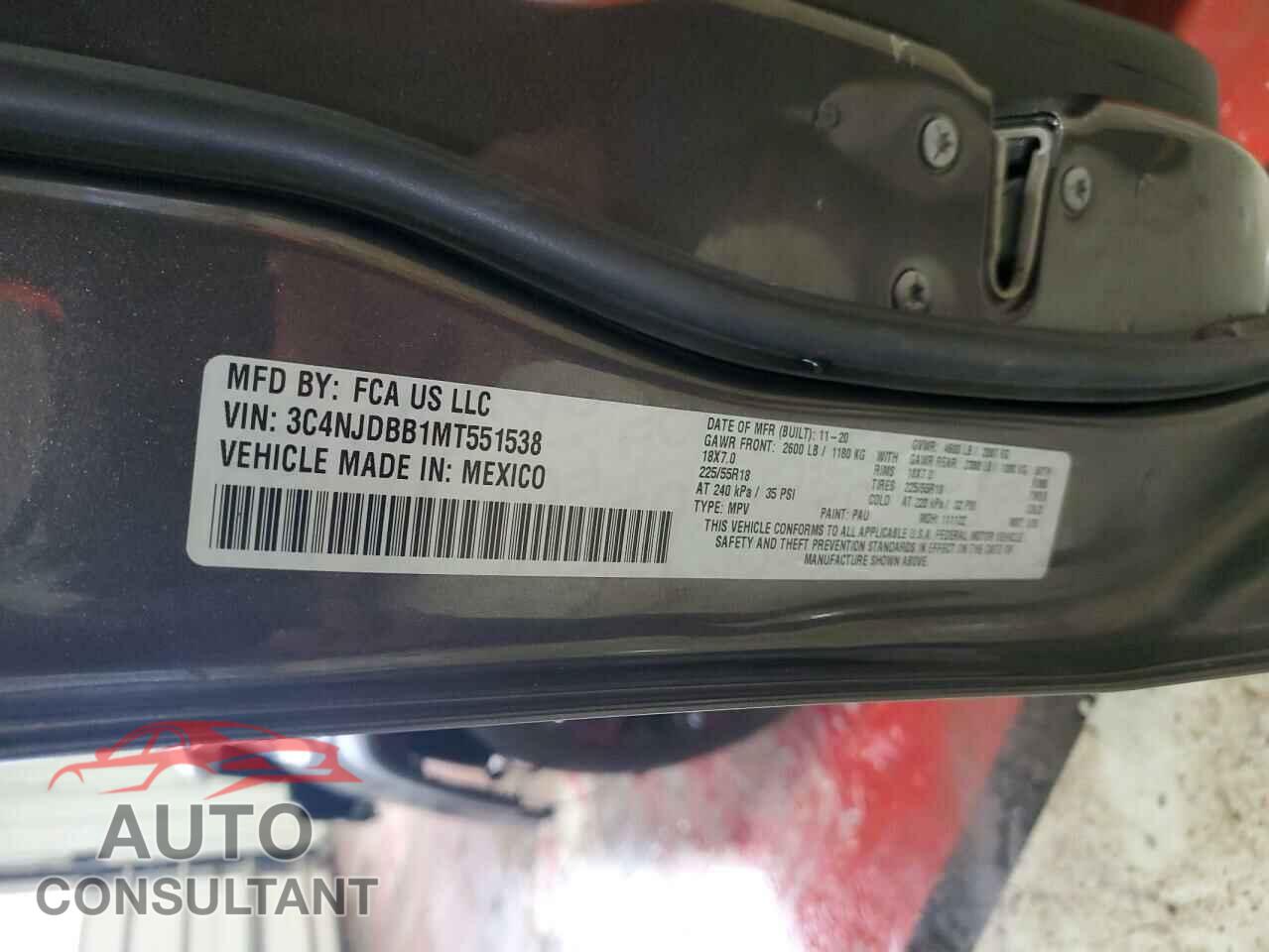 JEEP COMPASS 2021 - 3C4NJDBB1MT551538