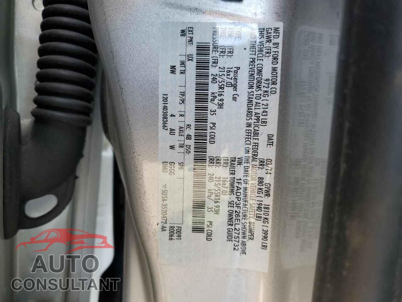 FORD FOCUS 2014 - 1FADP3F26EL275732
