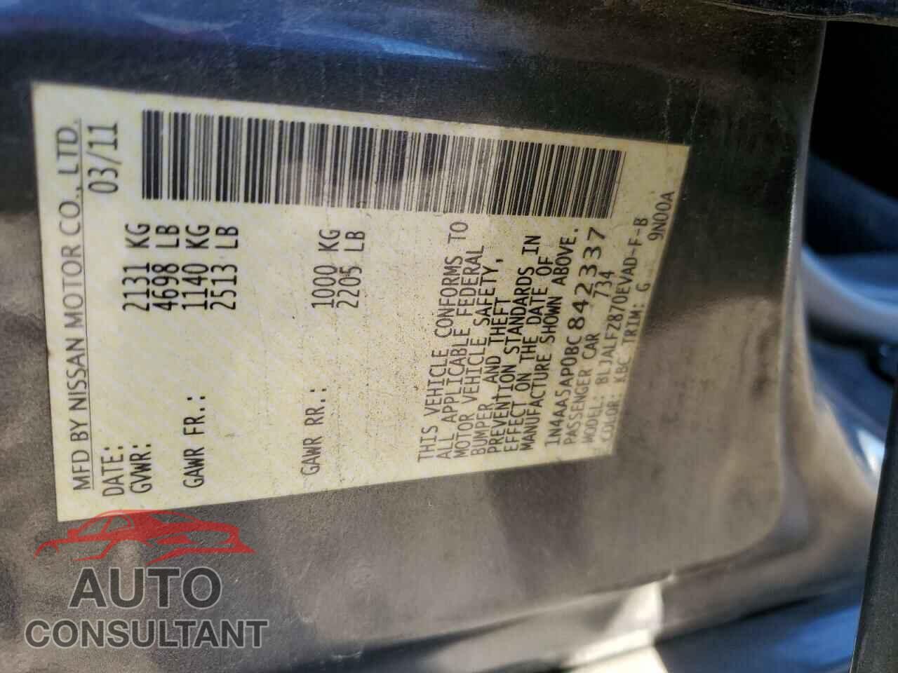 NISSAN MAXIMA 2011 - 1N4AA5AP0BC842337