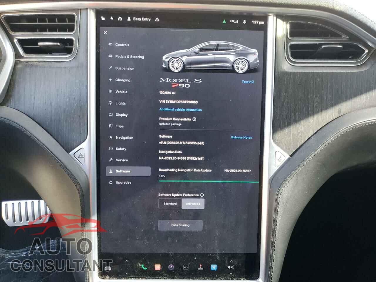 TESLA MODEL S 2012 - 5YJSA1DP5CFP01853