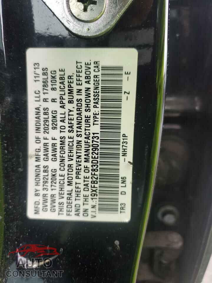 HONDA CIVIC 2013 - 19XFB2F83DE290731