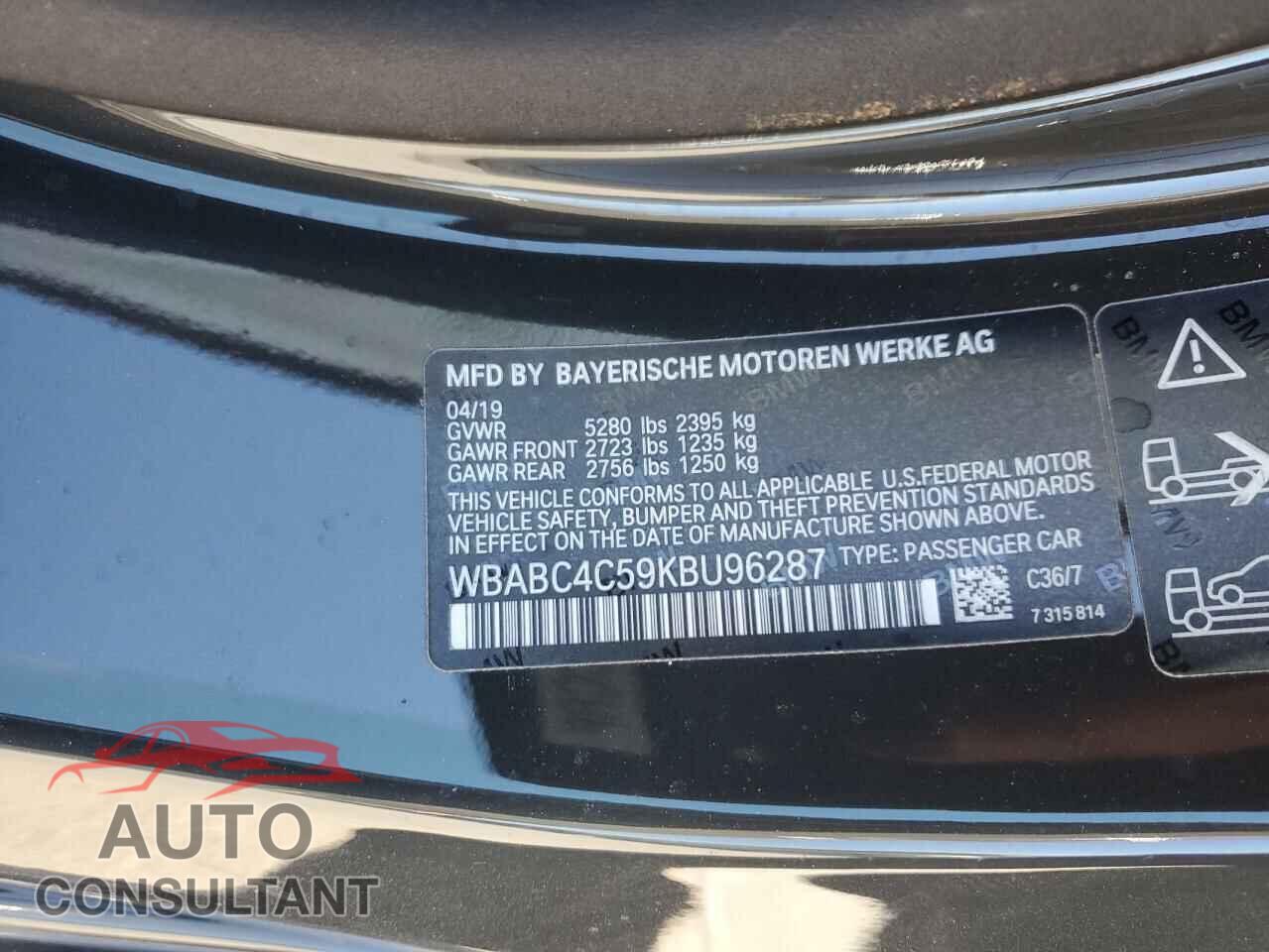 BMW M8 2019 - WBABC4C59KBU96287