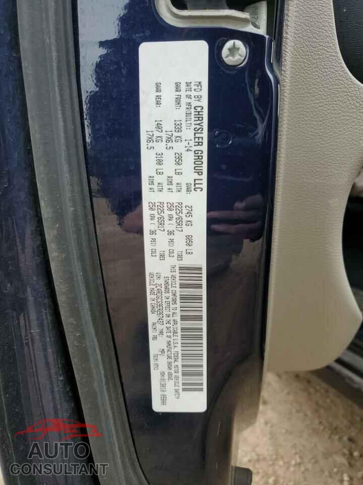DODGE CARAVAN 2014 - 2C4RDGCG9ER267437