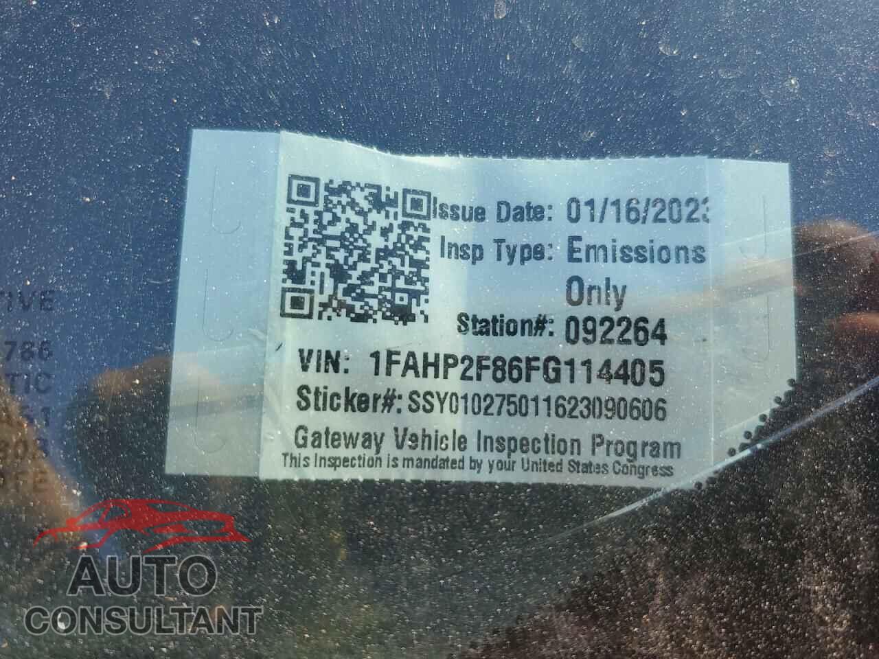 FORD TAURUS 2015 - 1FAHP2F86FG114405