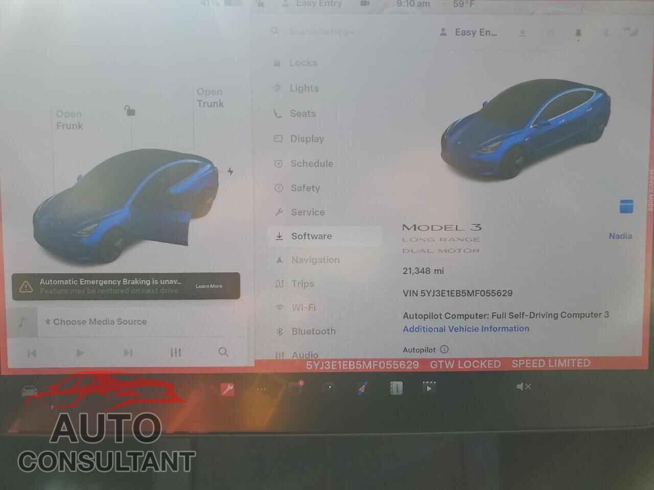 TESLA MODEL 3 2021 - 5YJ3E1EB5MF055629