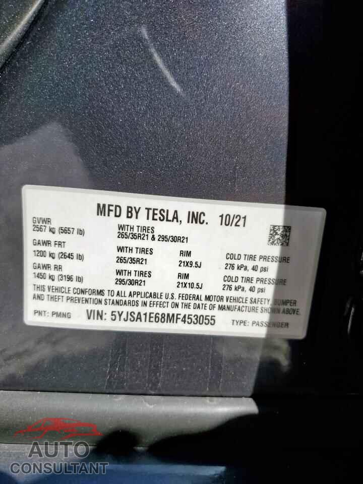 TESLA MODEL S 2021 - 5YJSA1E68MF453055