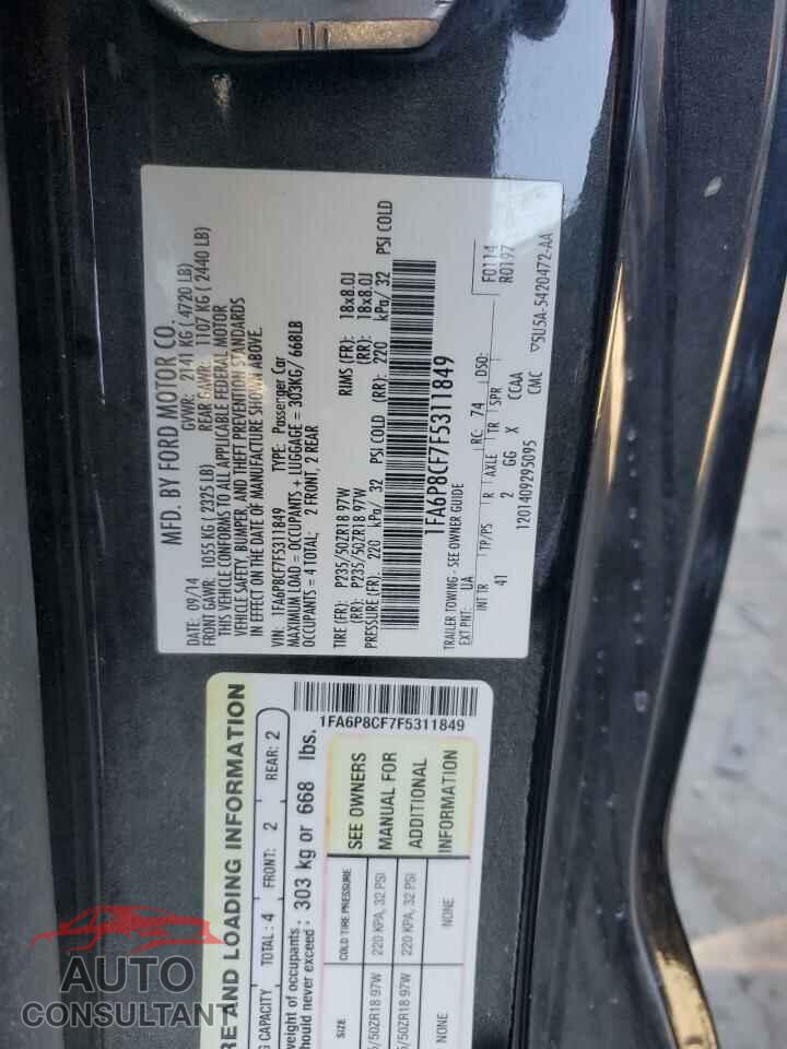 FORD MUSTANG 2015 - 1FA6P8CF7F5311849