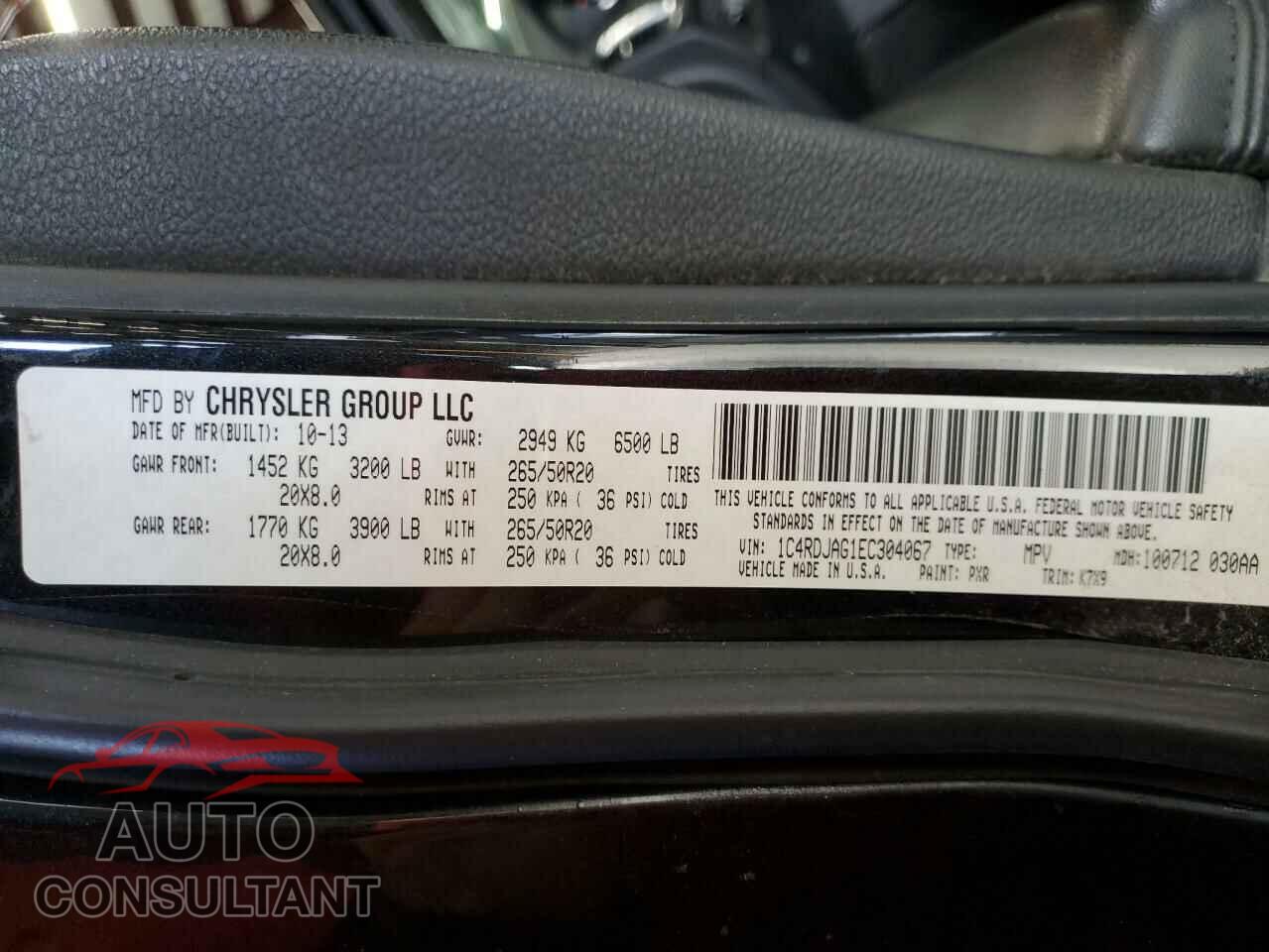 DODGE DURANGO 2014 - 1C4RDJAG1EC304067
