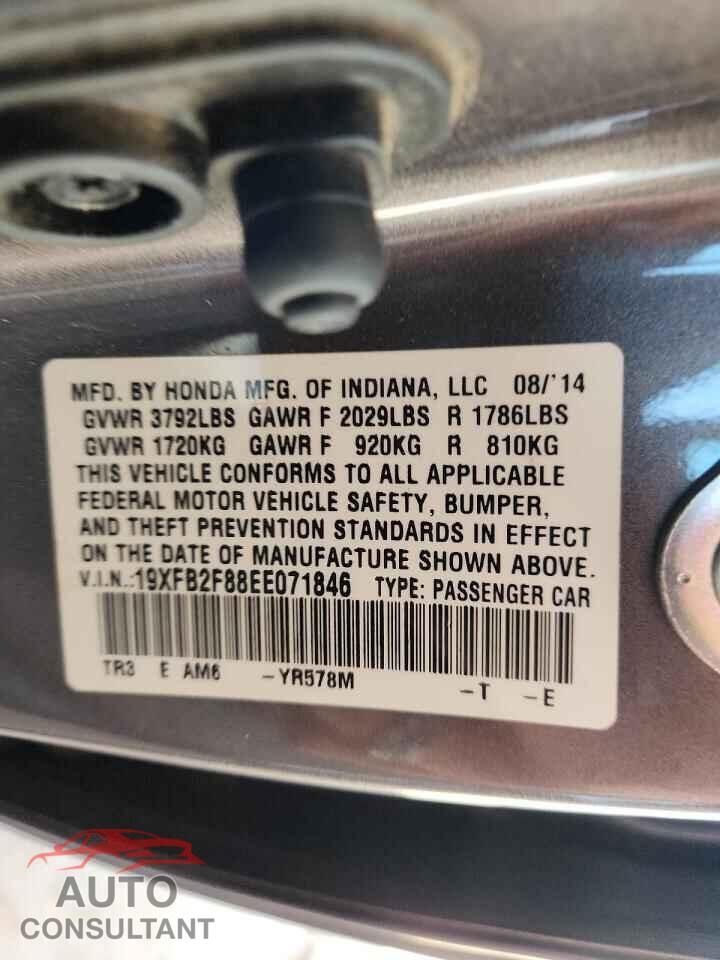 HONDA CIVIC 2014 - 19XFB2F88EE071846
