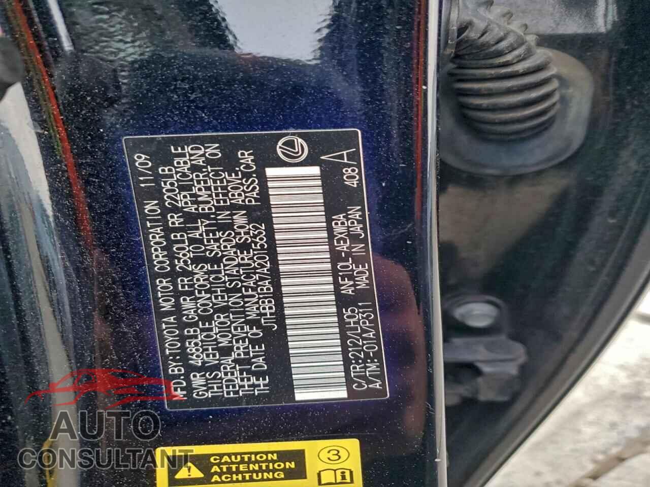 LEXUS HS 2010 - JTHBB1BA7A2015632