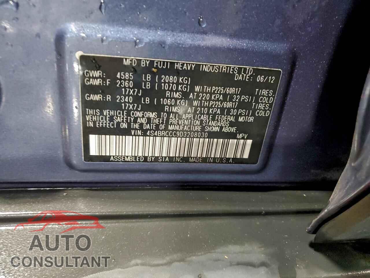 SUBARU OUTBACK 2013 - 4S4BRCCC9D3208030