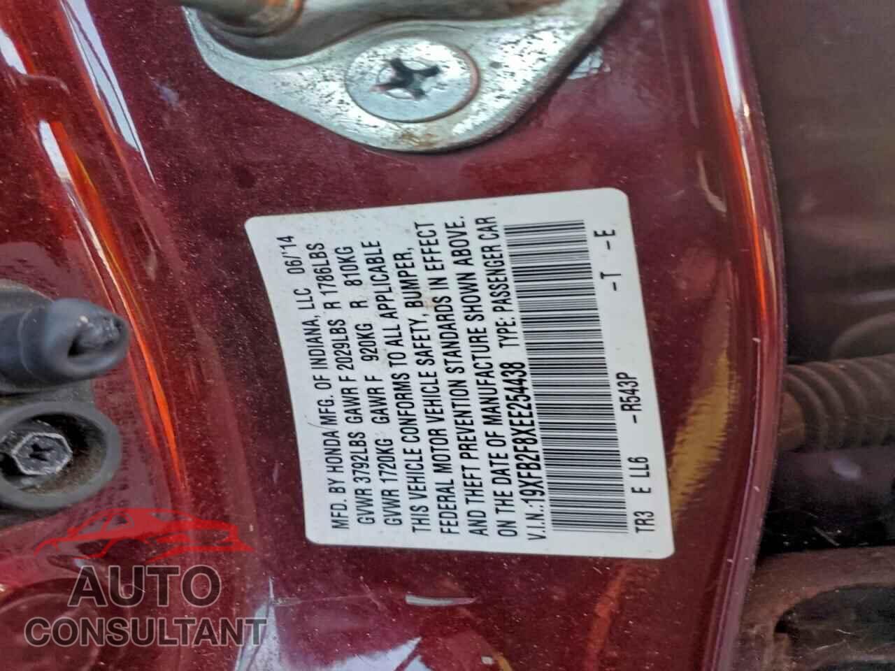 HONDA CIVIC 2014 - 19XFB2F8XEE254438