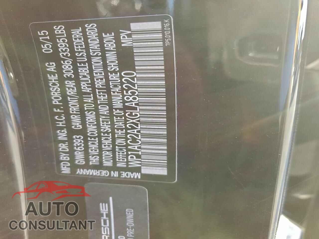 PORSCHE CAYENNE 2016 - WP1AC2A2XGLA85220