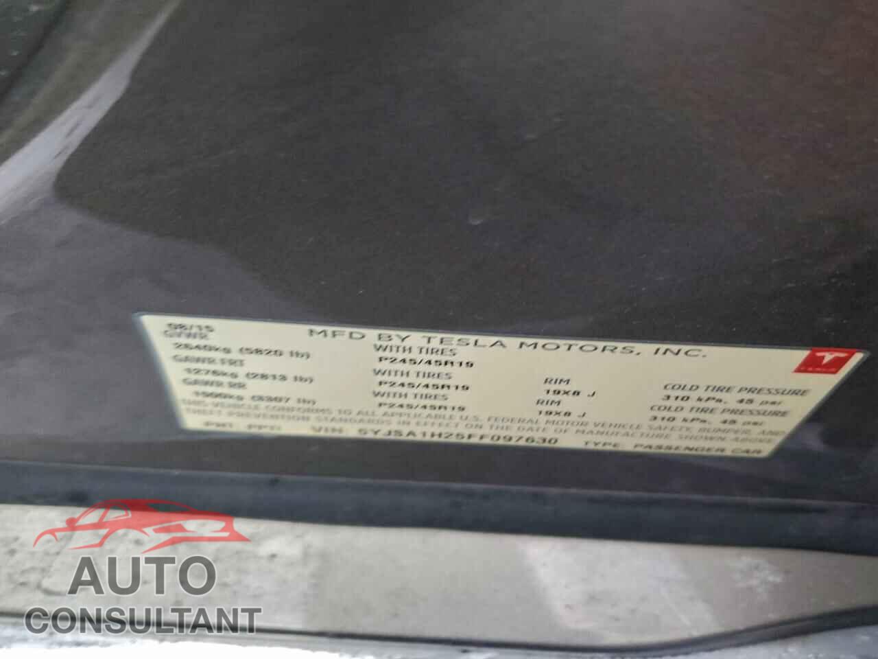 TESLA MODEL S 2015 - 5YJSA1H25FF097630