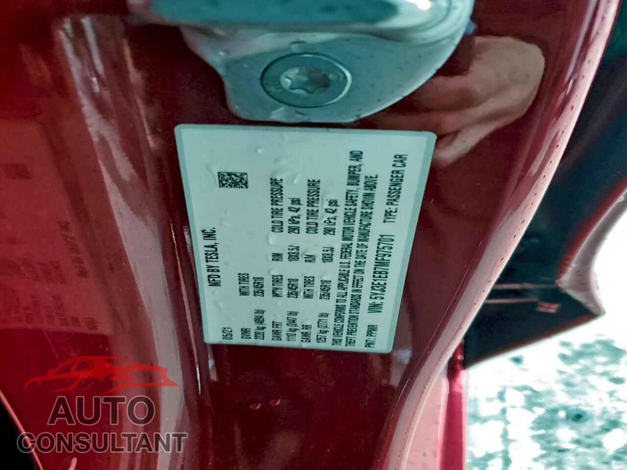 TESLA MODEL 3 2021 - 5YJ3E1EB7MF975701