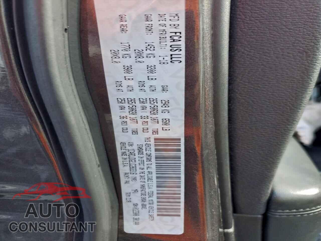 DODGE DURANGO 2018 - 1C4RDJDG2JC283316