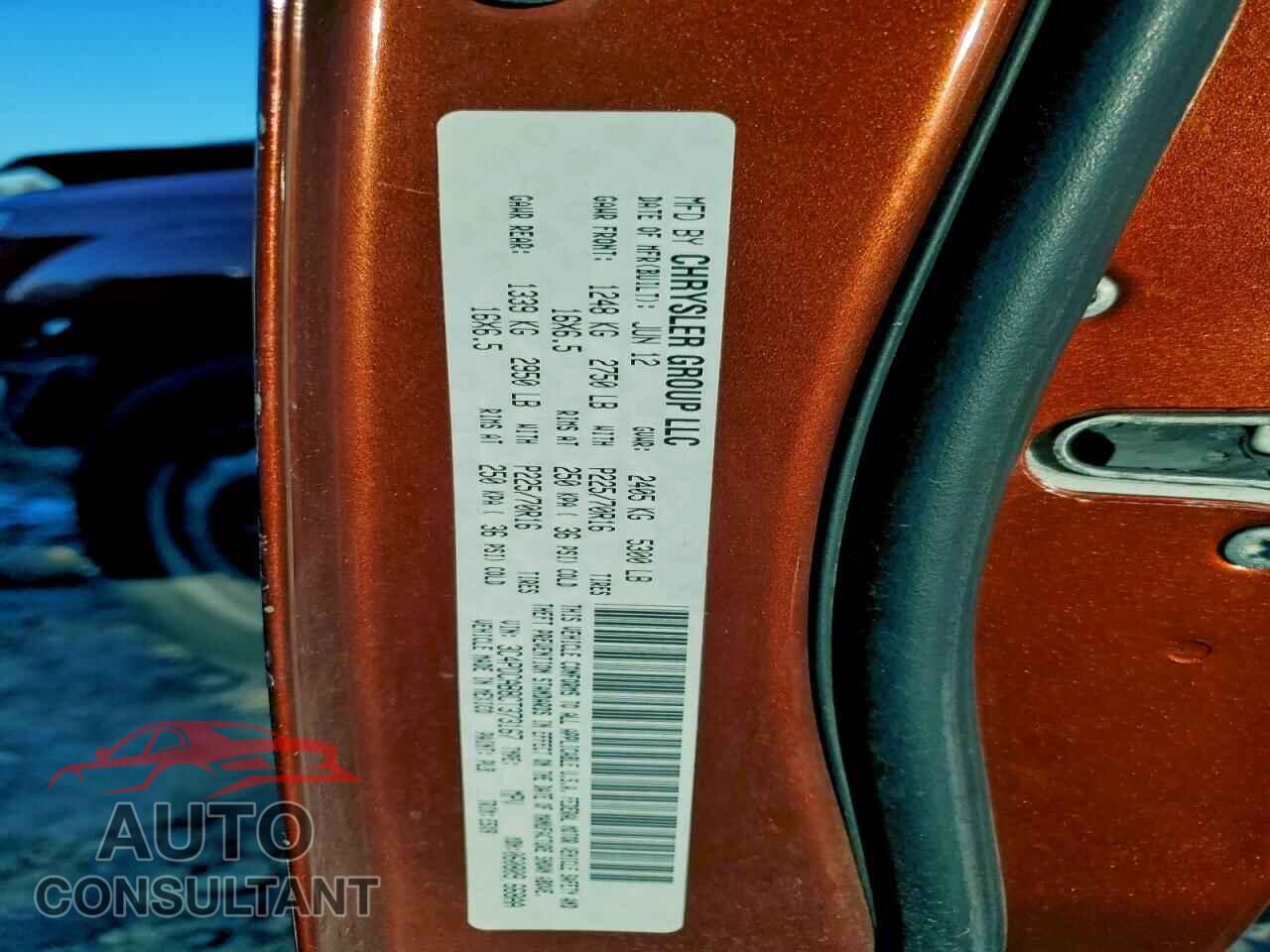 DODGE JOURNEY 2012 - 3C4PDCAB8CT373167