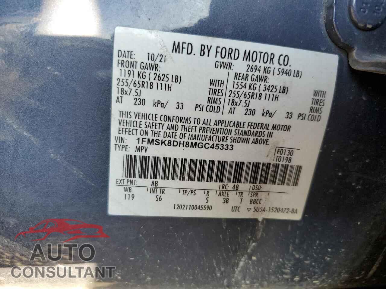 FORD EXPLORER 2021 - 1FMSK8DH8MGC45333