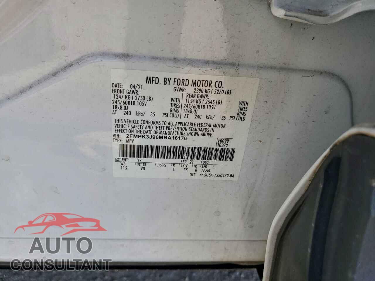 FORD EDGE 2021 - 2FMPK3J96MBA16176