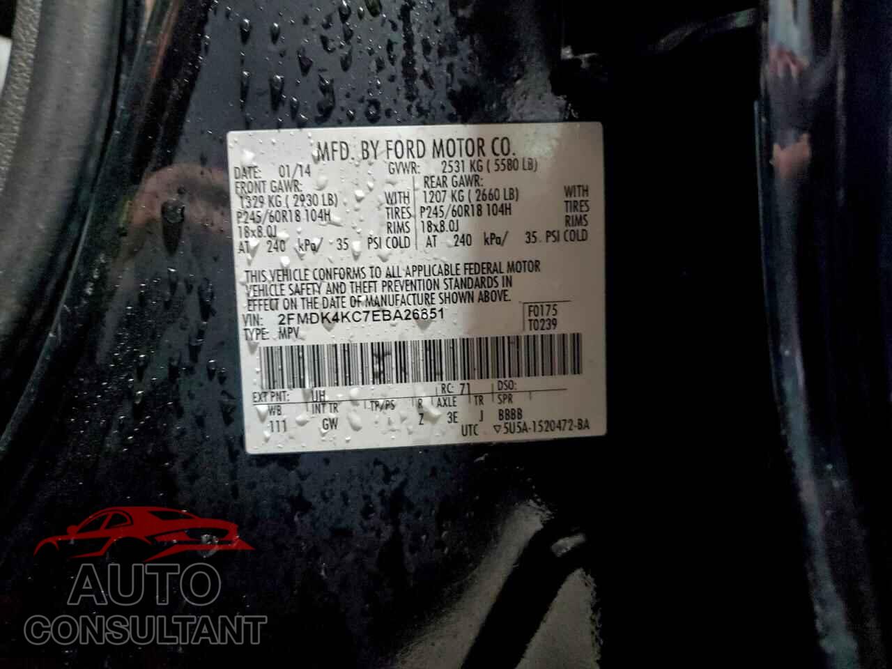 FORD EDGE 2014 - 2FMDK4KC7EBA26851