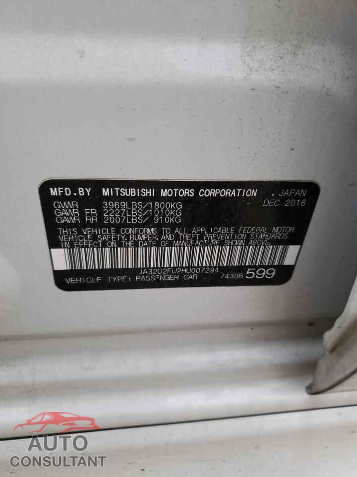 MITSUBISHI LANCER 2017 - JA32U2FU2HU007294