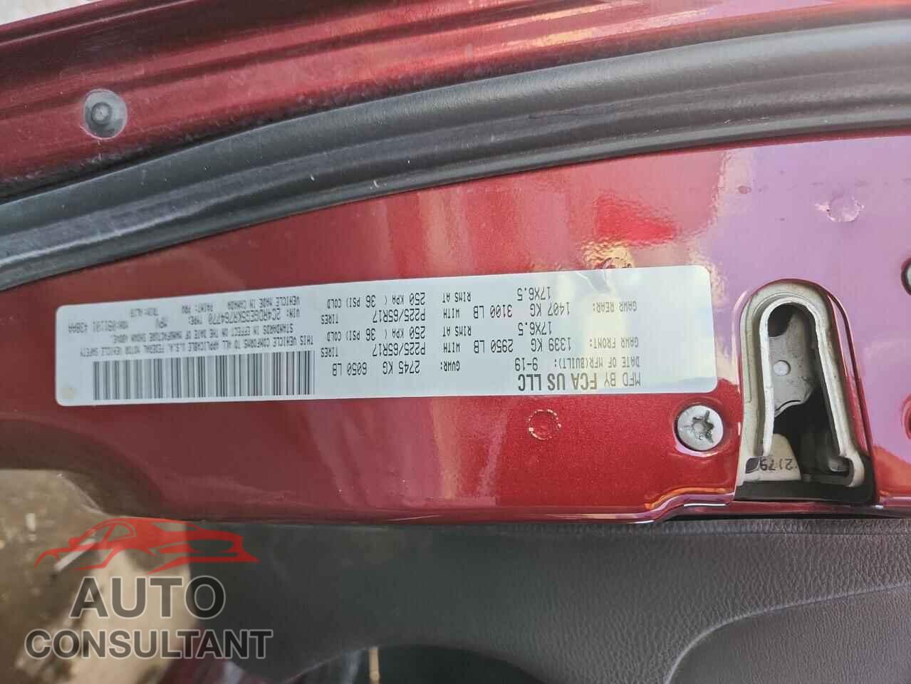 DODGE CARAVAN 2019 - 2C4RDGEG5KR764770