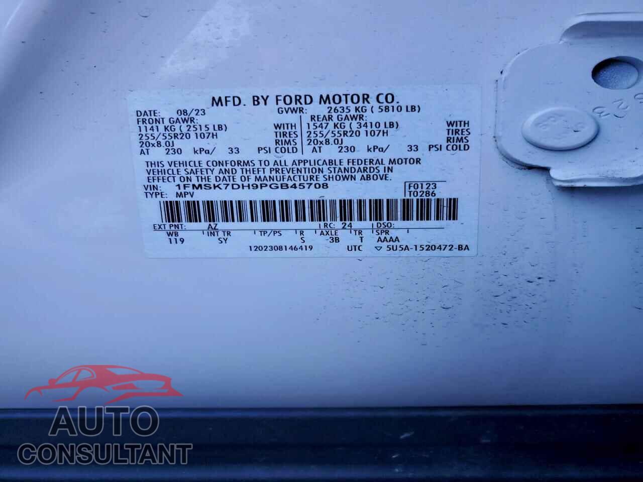 FORD EXPLORER 2023 - 1FMSK7DH9PGB45708
