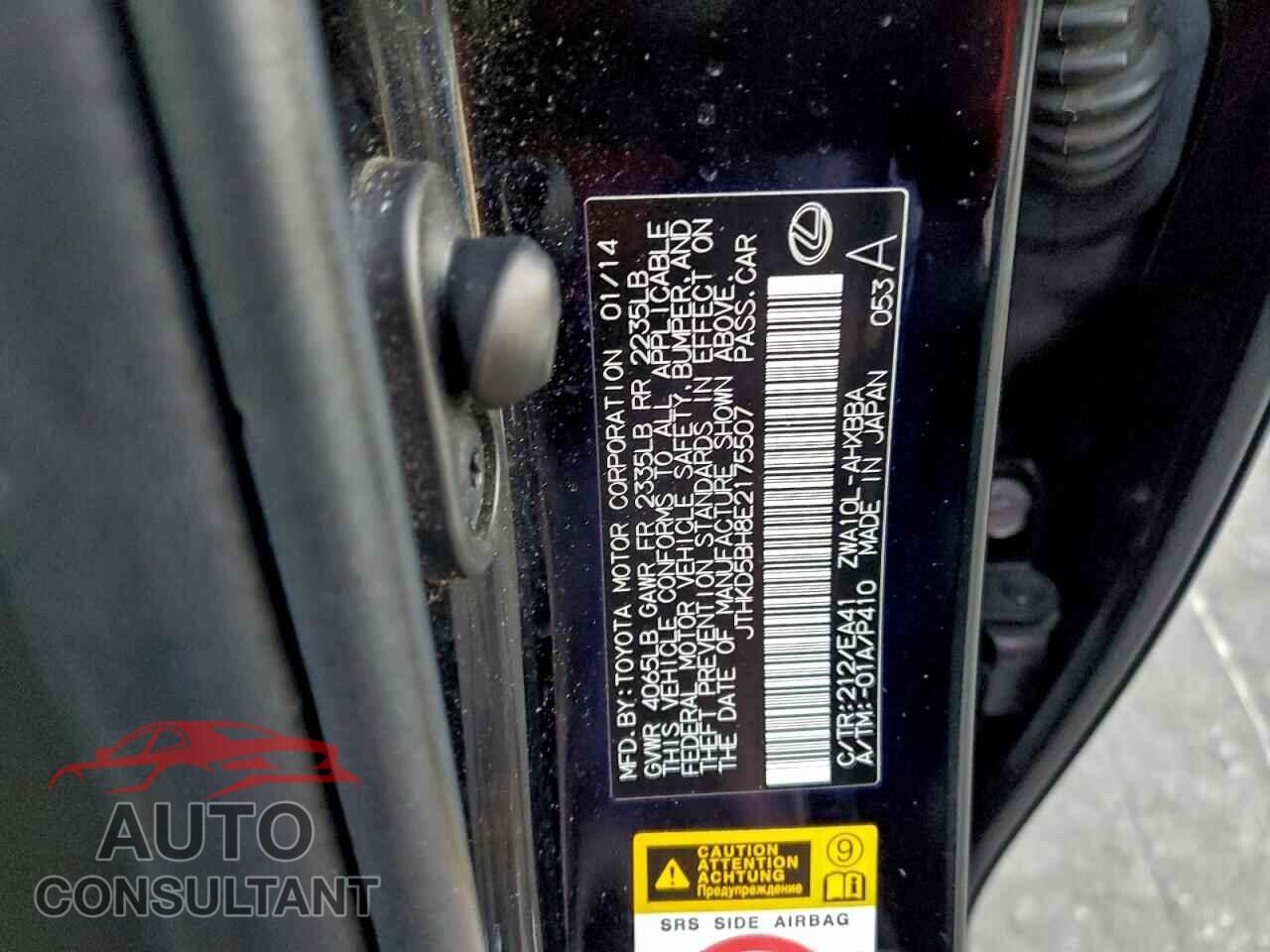 LEXUS CT 200 2014 - JTHKD5BH8E2175507
