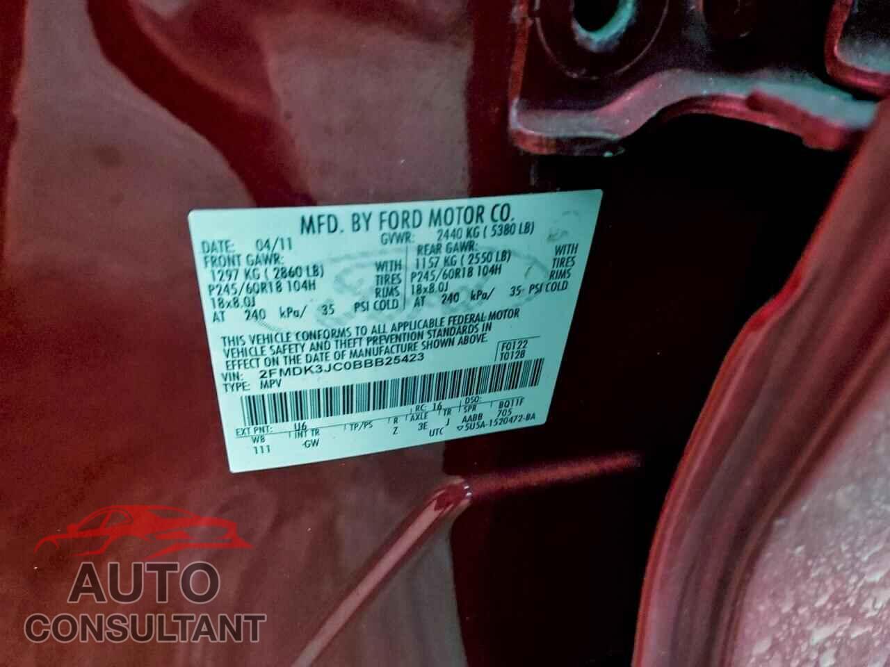 FORD EDGE 2011 - 2FMDK3JC0BBB25423