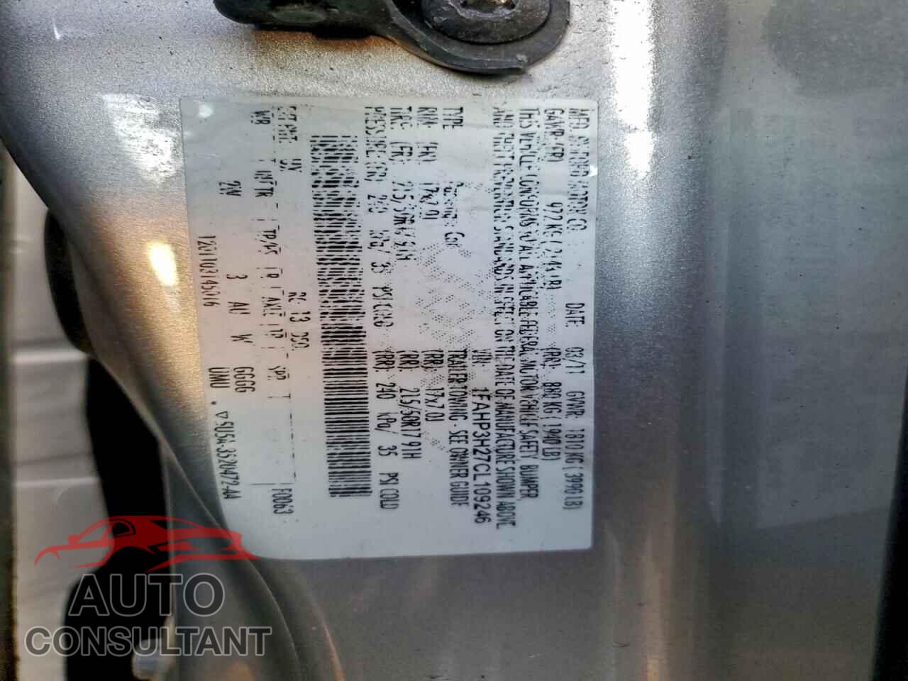FORD FOCUS 2012 - 1FAHP3H27CL109246