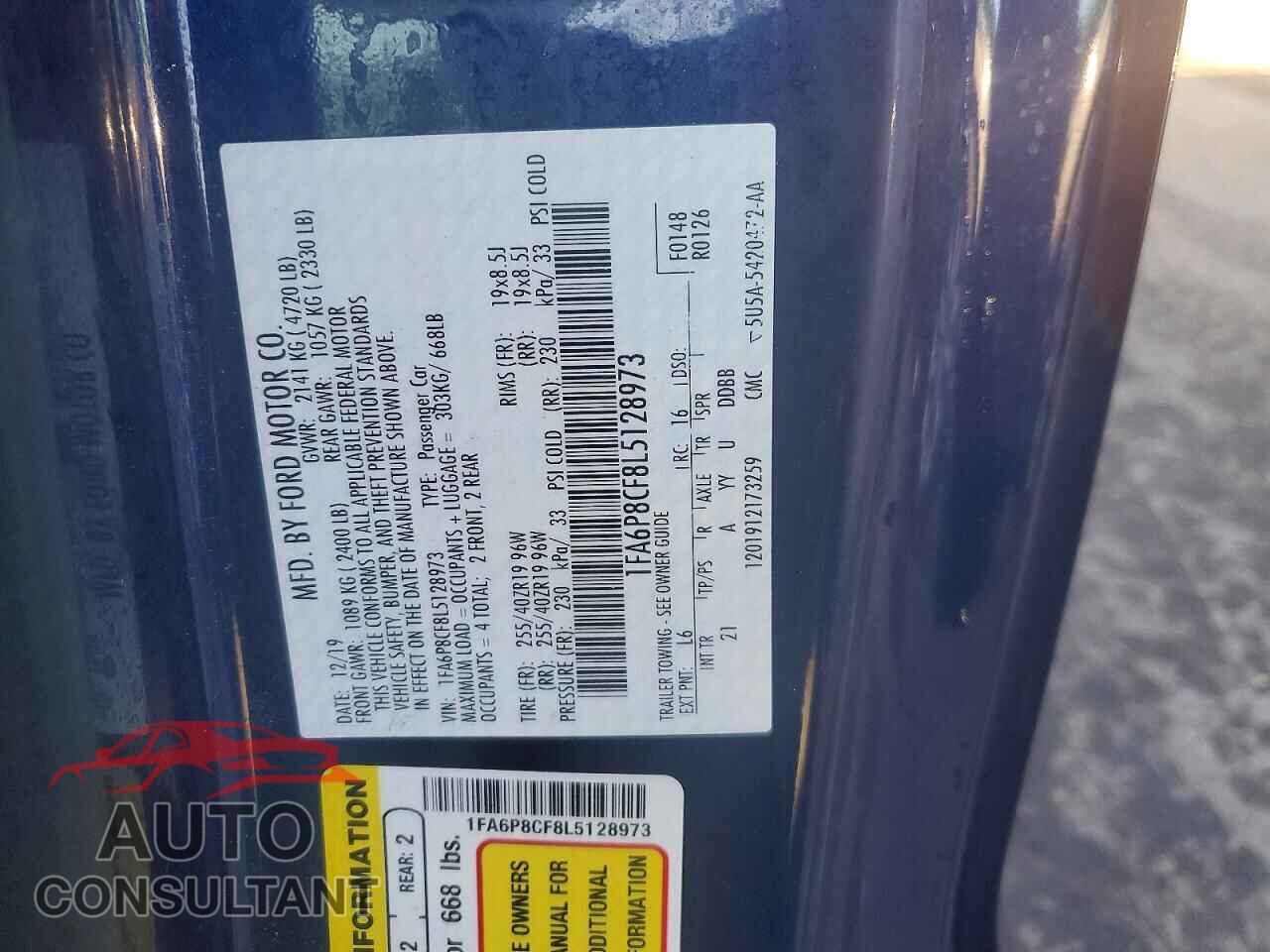 FORD MUSTANG 2020 - 1FA6P8CF8L5128973