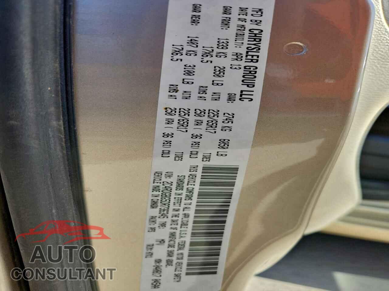 DODGE CARAVAN 2013 - 2C4RDGBG5DR736345