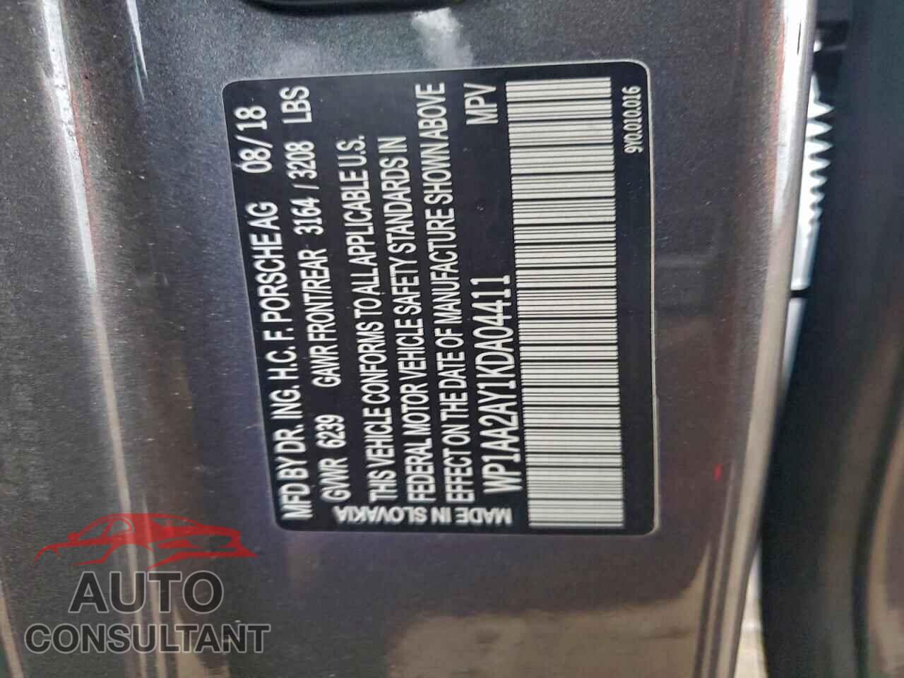 PORSCHE CAYENNE 2019 - WP1AA2AY1KDA04411